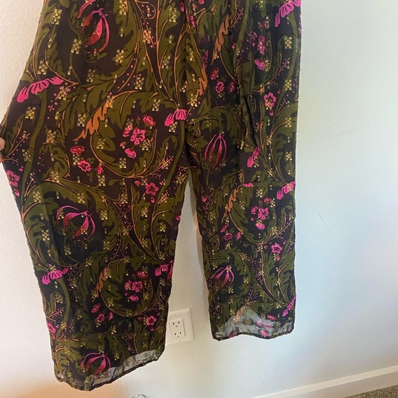 Anthropologie Floral Jumpsuit - Green and Pink - Picture 14 of 15